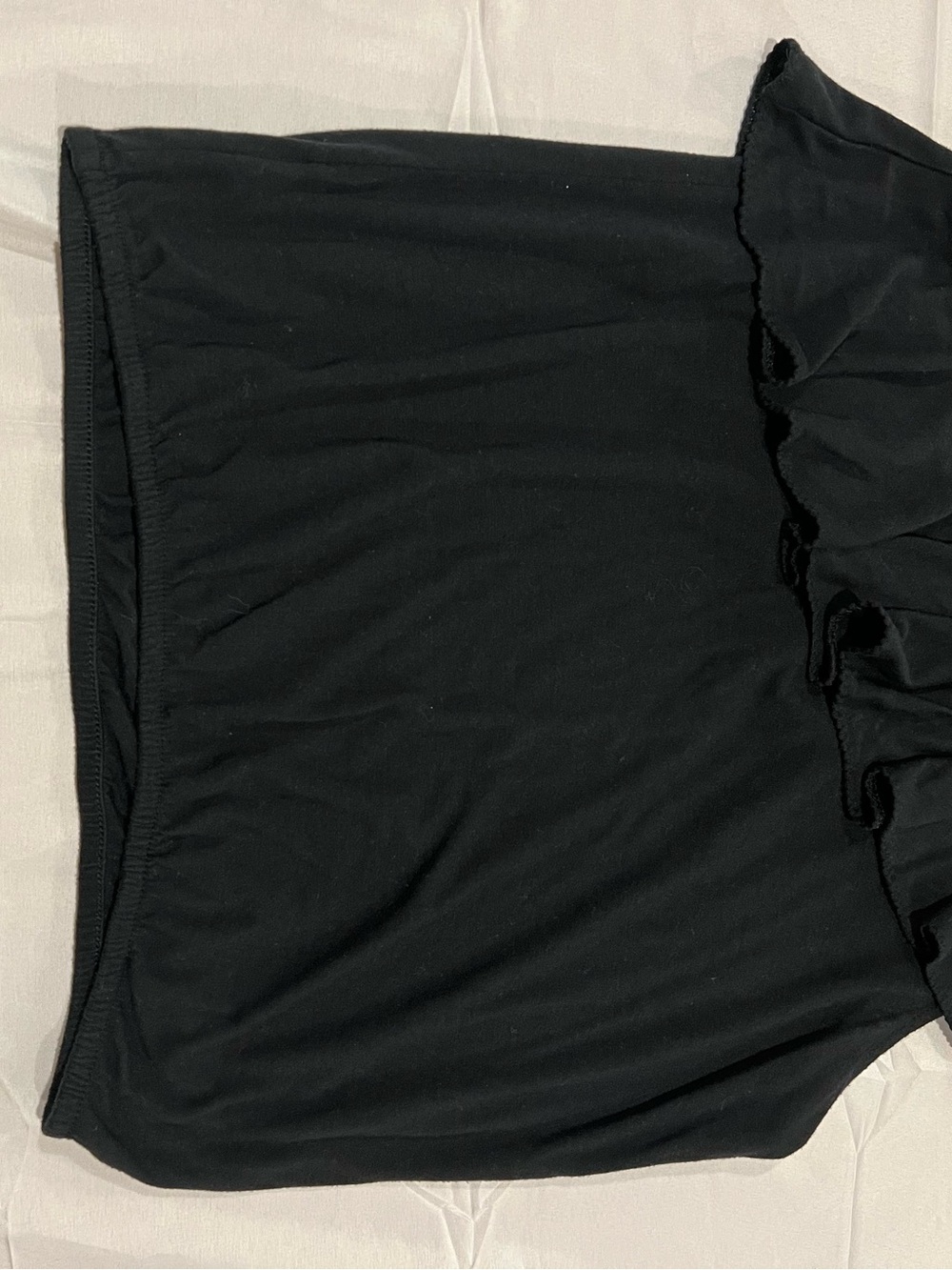 American Eagle Outfitters Black One-Shoulder Ruffle Top